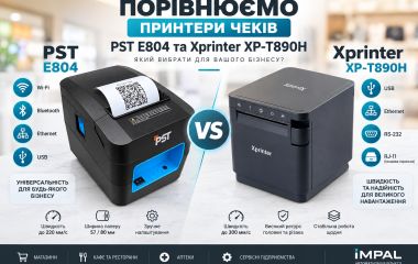 Порівнюємо принтери чеків PST E804 та Xprinter XP-T890H: який вибрати?