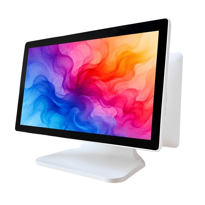 POS термінал Detaik AIO1568-J6412 білий з монітором покупця (15.6" + 15.6", Intel J6412 / RAM 8 Gb / SSD 128 Gb)