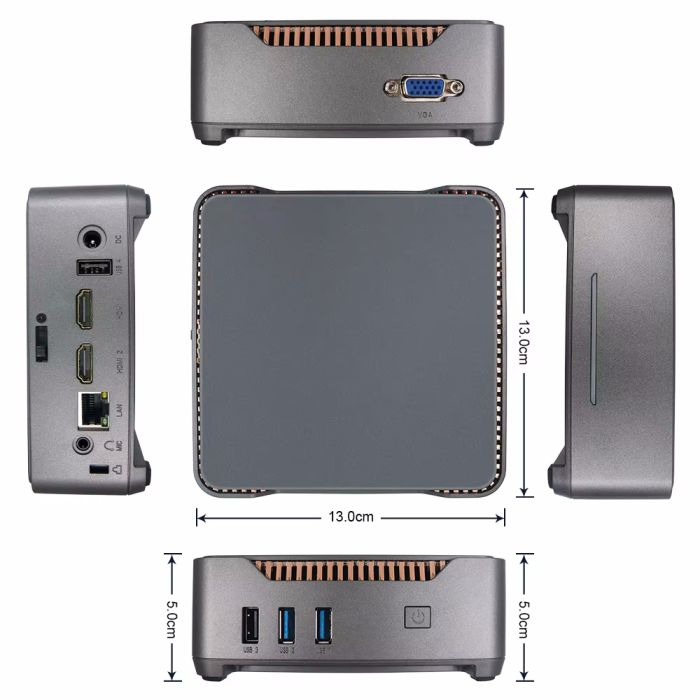 Портативний ПК Firebat GK3 Plus (Intel N100, 8 Gb RAM/256 Gb SSD, Wi-Fi, Bluetooth, Ethernet) + Windows 11 Pro