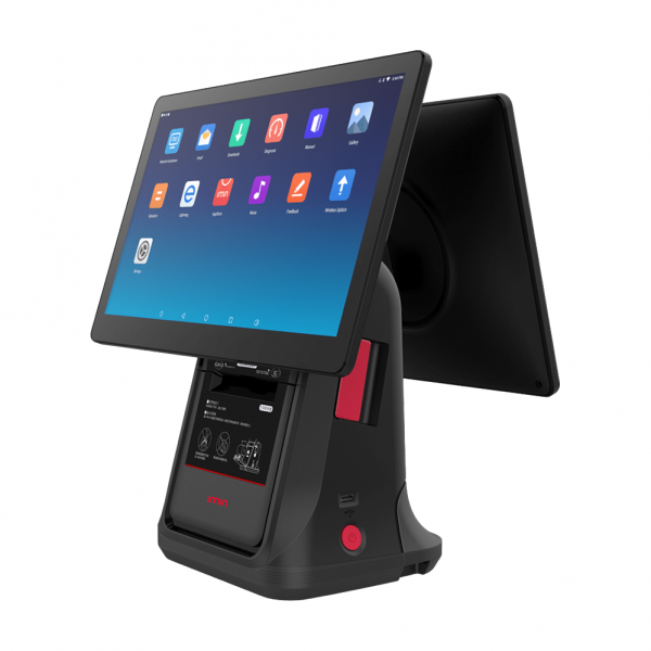 POS термінал iMin D4-504 (15,6" + 10,1", 4+32 GB, WiFI, BT, принтер 80 мм, Android 11)