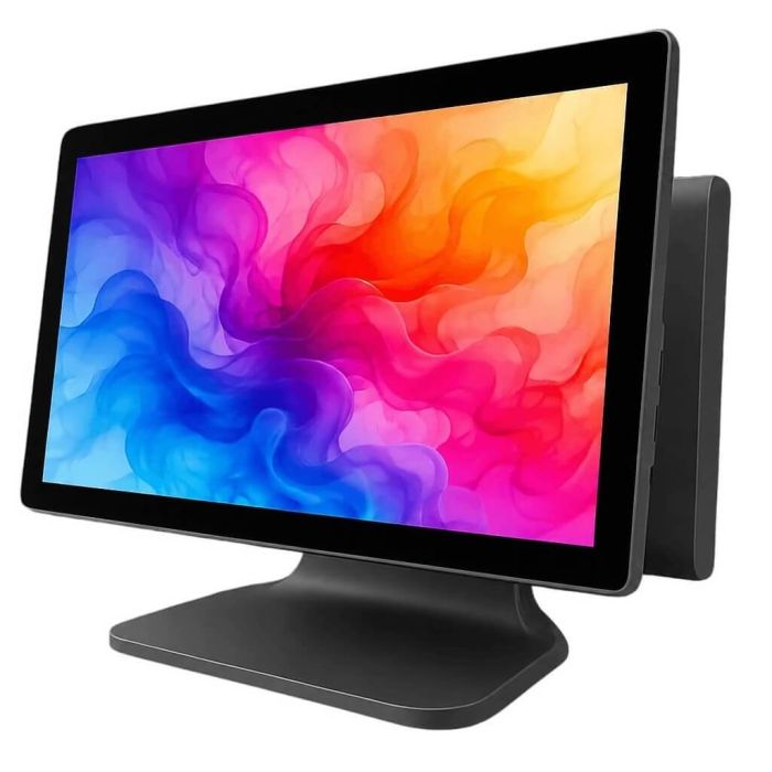 POS термінал Detaik AIO1568-J6412 чорний з монітором покупця (15.6" + 15.6", Intel J6412 / RAM 8 Gb / SSD 128 Gb)