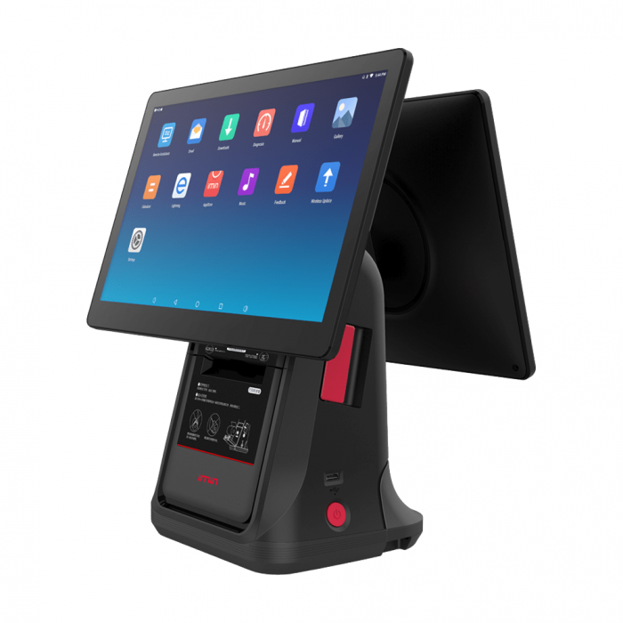 POS терминал iMin D4-504 (15,6" + 10,1", 4+32 GB, WiFI, BT, принтер 80 мм, Android 11)