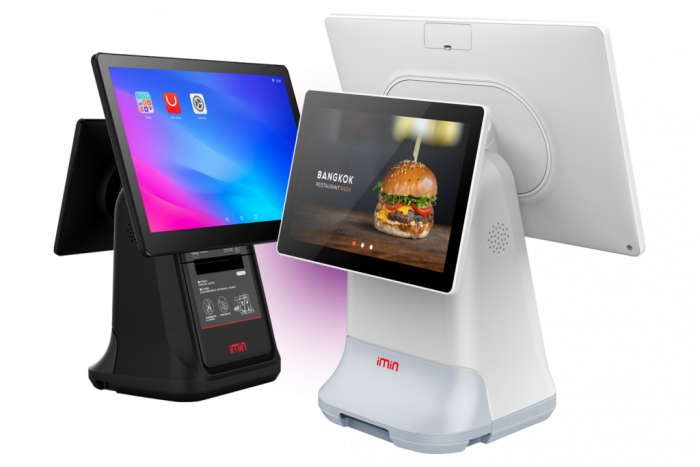 POS терминал iMin D4-504 (15,6" + 10,1", 4+32 GB, WiFI, BT, принтер 80 мм, Android 11)